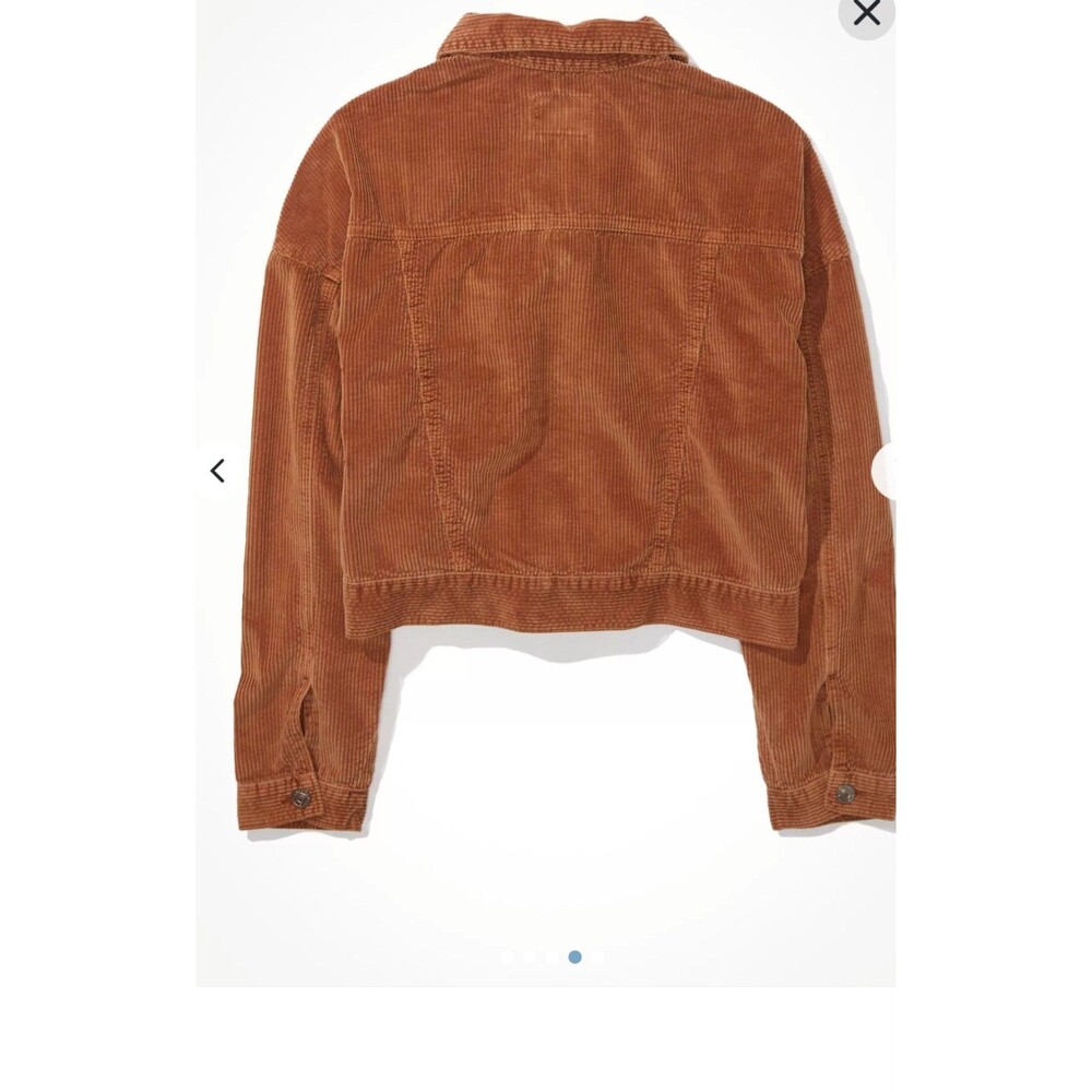 American Eagle Outfitters Corduroy Trucker Jacket Women  M  Brown Button Front - Picture 3 of 5